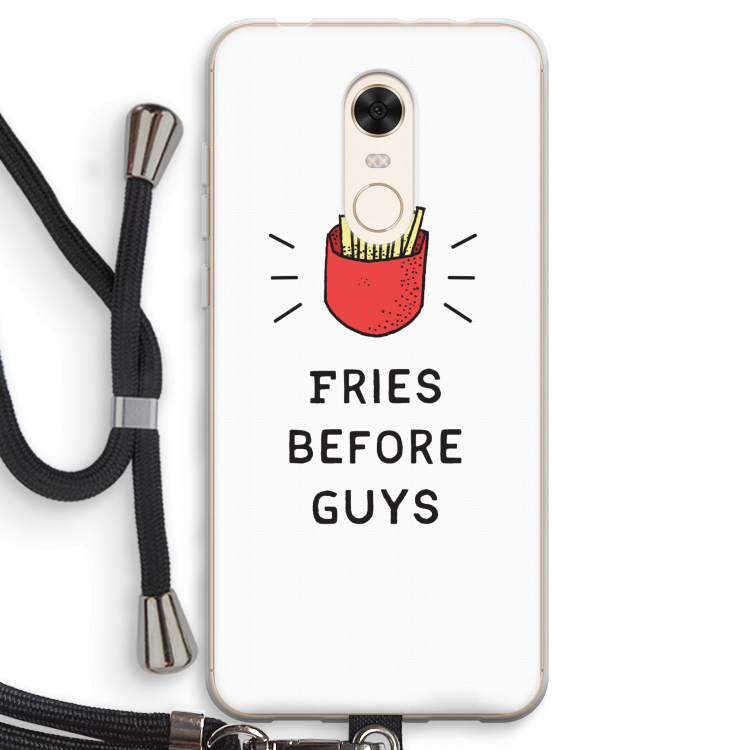 Fries before guys: Xiaomi Redmi 5 Transparant Hoesje met koord