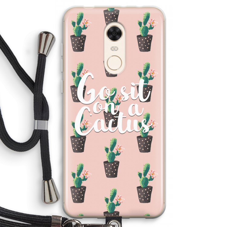 Cactus quote: Xiaomi Redmi 5 Transparant Hoesje met koord