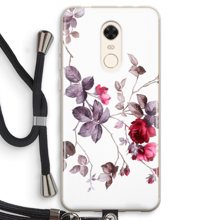 Mooie bloemen: Xiaomi Redmi 5 Transparant Hoesje met koord
