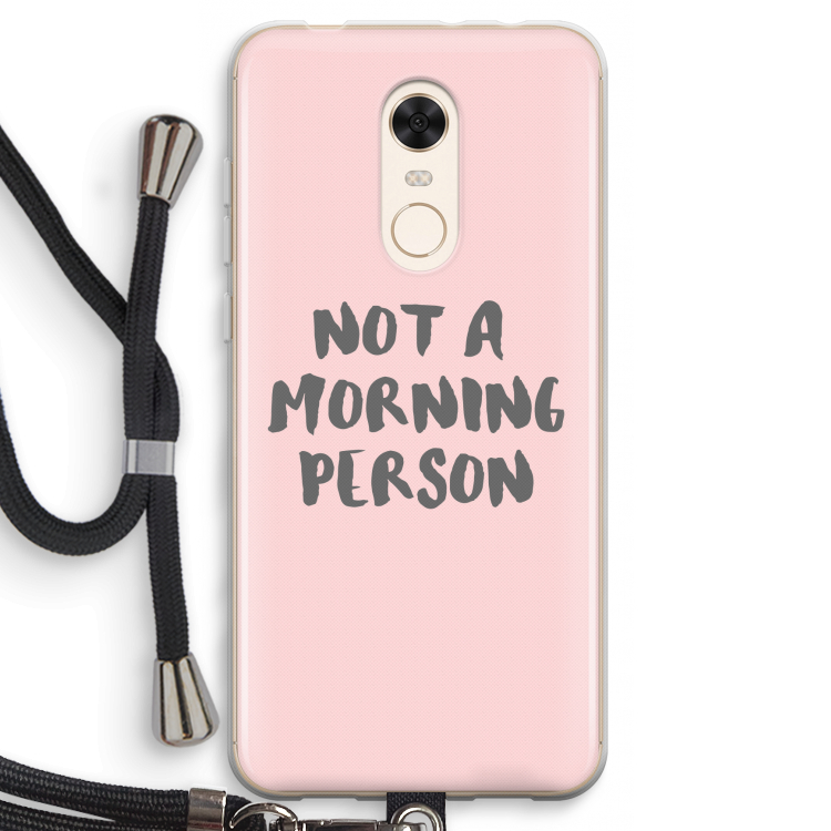 Morning person: Xiaomi Redmi 5 Transparant Hoesje met koord