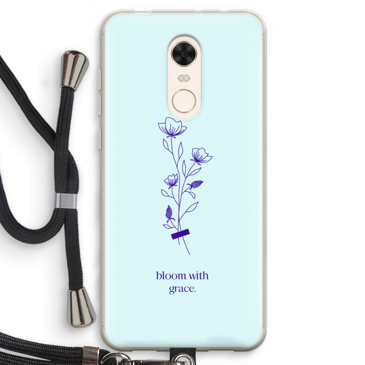 Bloom with grace: Xiaomi Redmi 5 Transparant Hoesje met koord