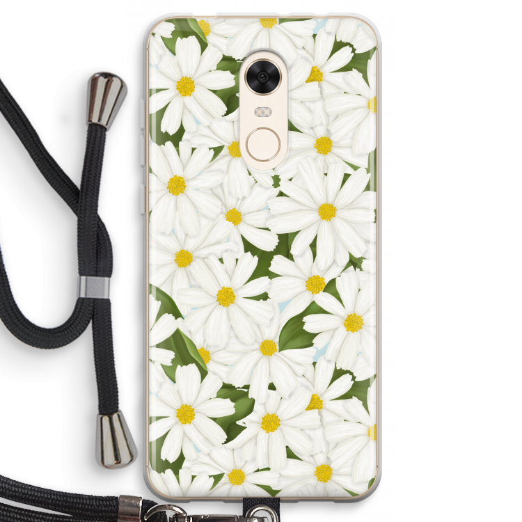 Summer Daisies: Xiaomi Redmi 5 Transparant Hoesje met koord