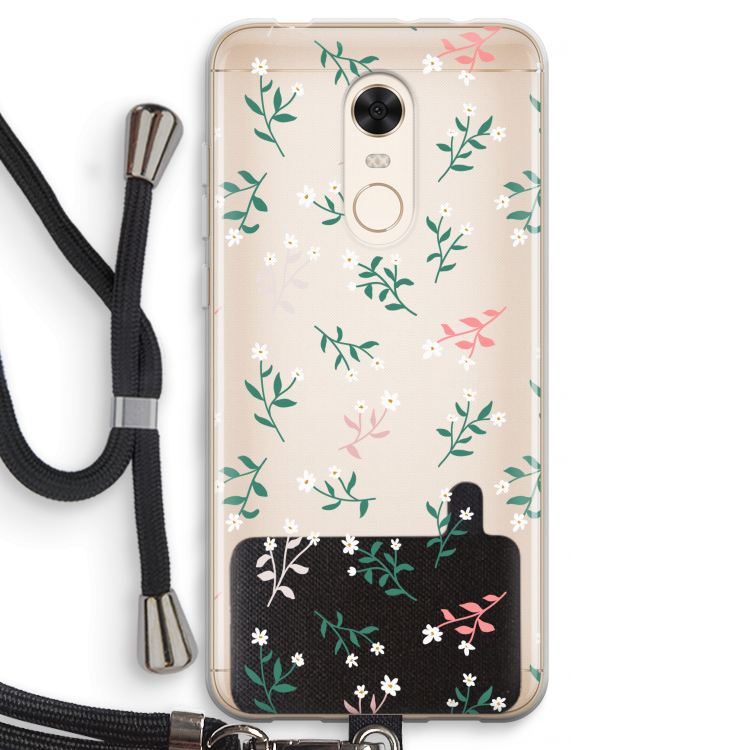 Small white flowers: Xiaomi Redmi 5 Transparant Hoesje met koord