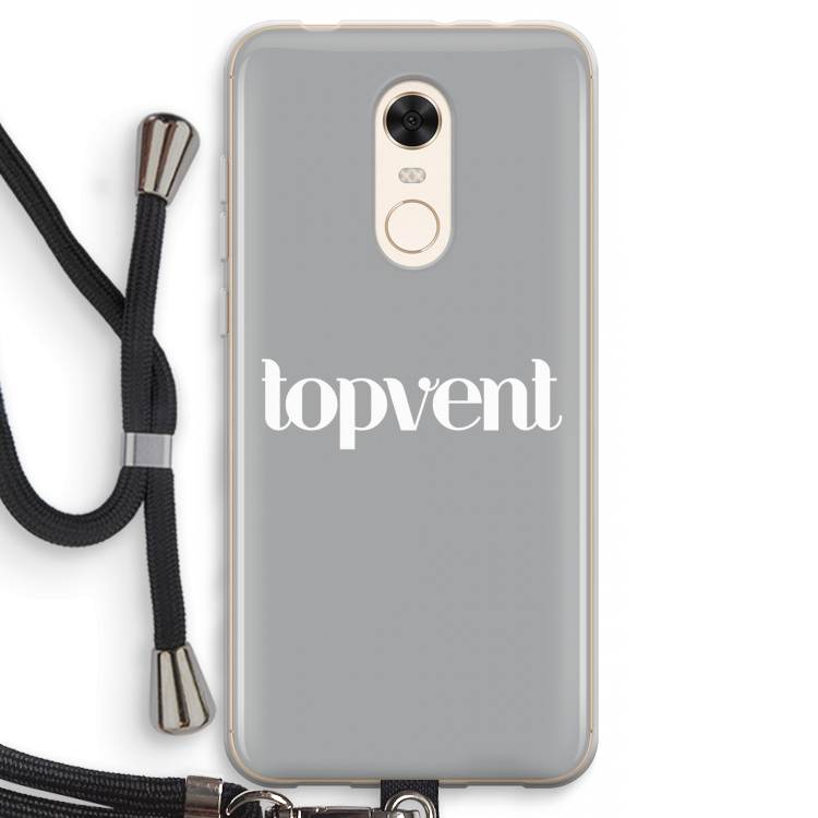 Topvent Grijs Wit: Xiaomi Redmi 5 Transparant Hoesje met koord