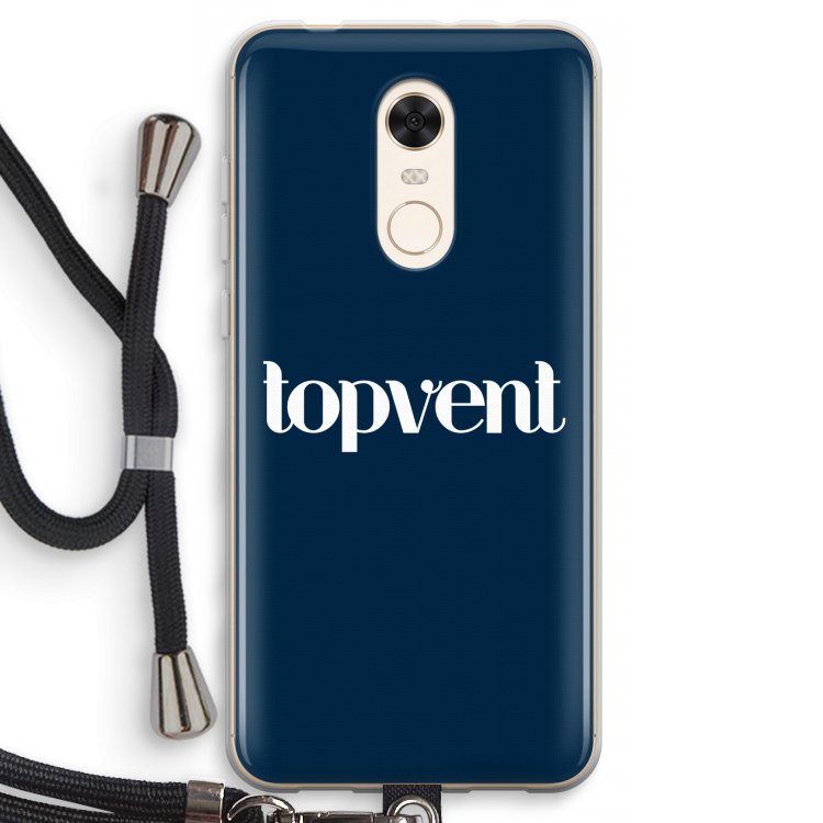 Topvent Navy: Xiaomi Redmi 5 Transparant Hoesje met koord