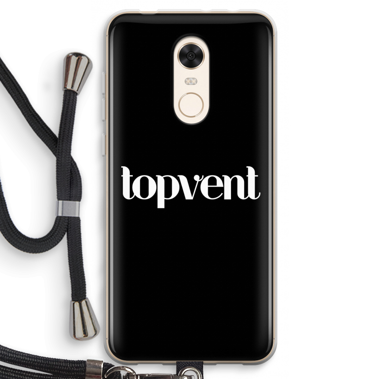 Topvent Zwart: Xiaomi Redmi 5 Transparant Hoesje met koord