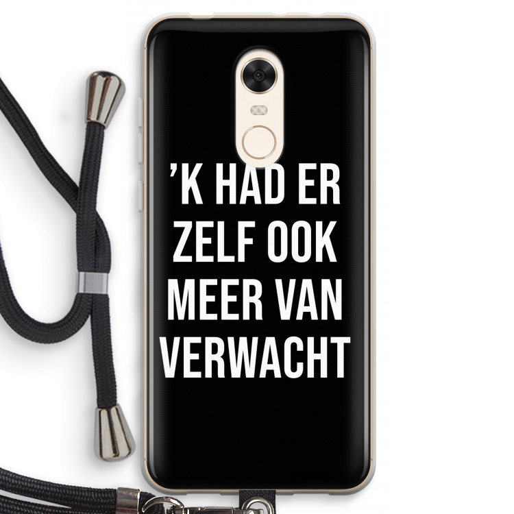 Meer verwacht - Zwart: Xiaomi Redmi 5 Transparant Hoesje met koord