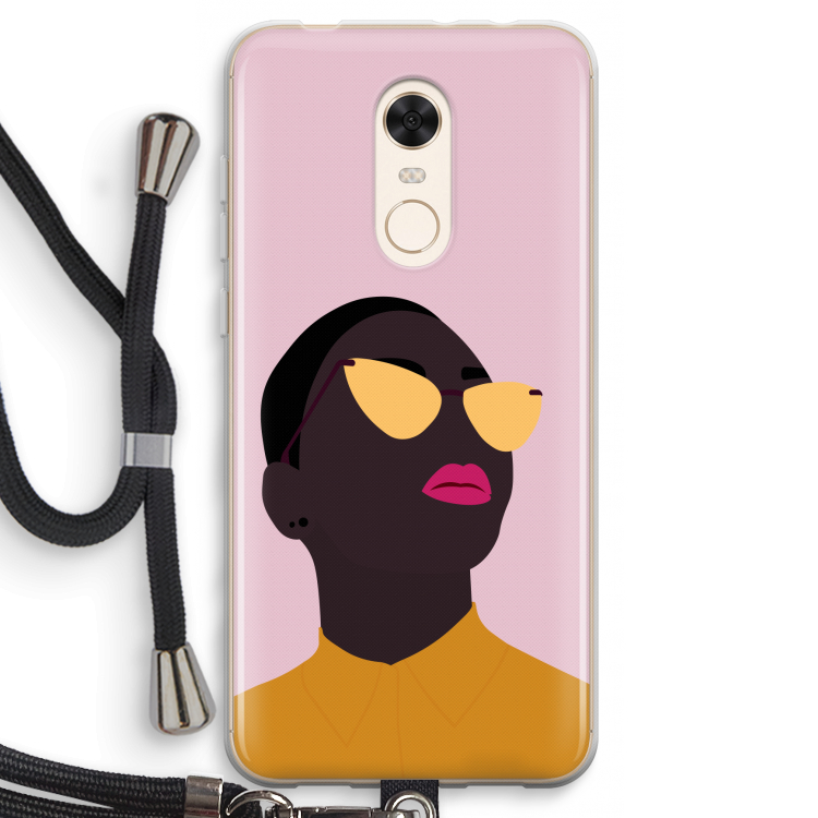 Yellow glasses: Xiaomi Redmi 5 Transparant Hoesje met koord