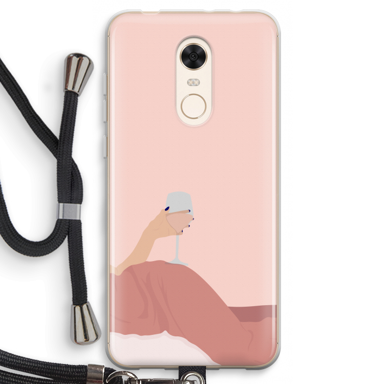 Wine: Xiaomi Redmi 5 Transparant Hoesje met koord