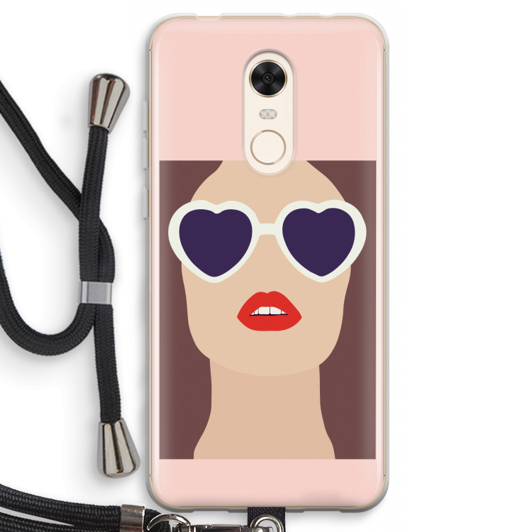 Red lips: Xiaomi Redmi 5 Transparant Hoesje met koord