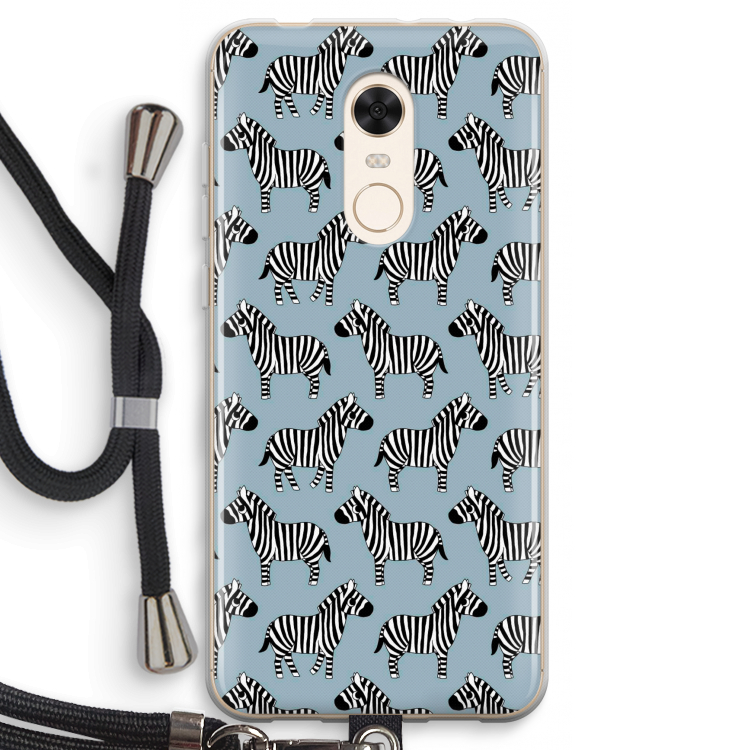 Zebra: Xiaomi Redmi 5 Transparant Hoesje met koord
