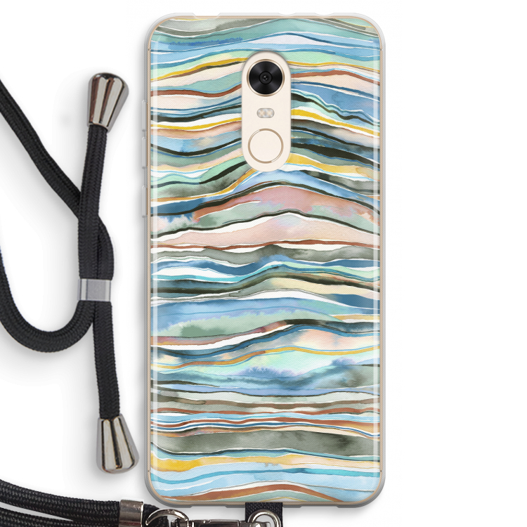 Watercolor Agate: Xiaomi Redmi 5 Transparant Hoesje met koord