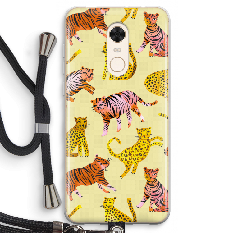 Cute Tigers and Leopards: Xiaomi Redmi 5 Transparant Hoesje met koord