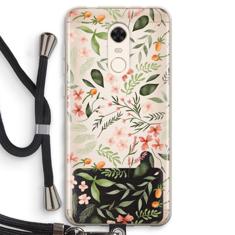 Sweet little flowers: Xiaomi Redmi 5 Transparant Hoesje met koord