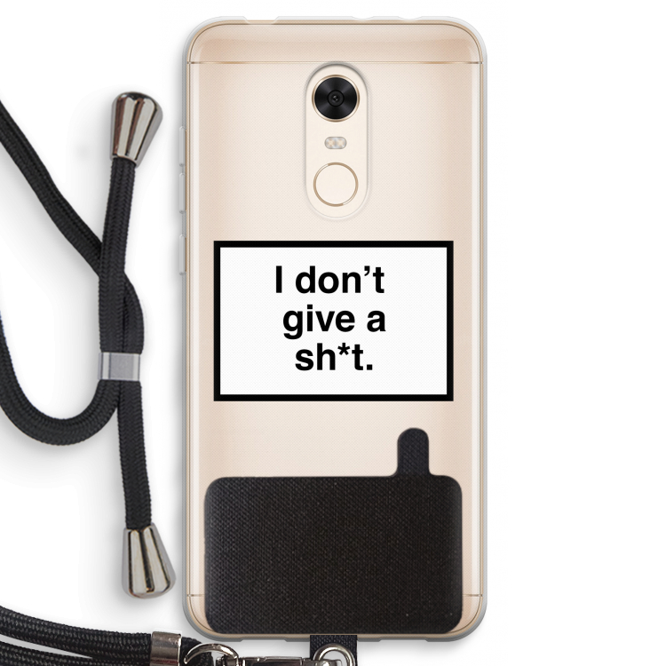 Don't give a shit: Xiaomi Redmi 5 Transparant Hoesje met koord