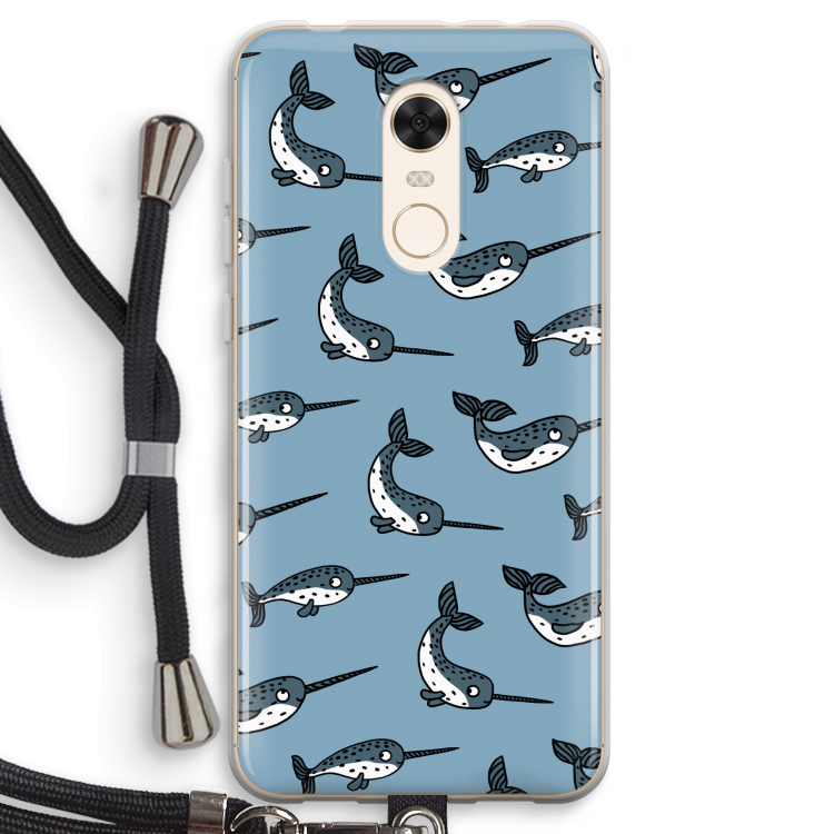 Narwhal: Xiaomi Redmi 5 Transparant Hoesje met koord