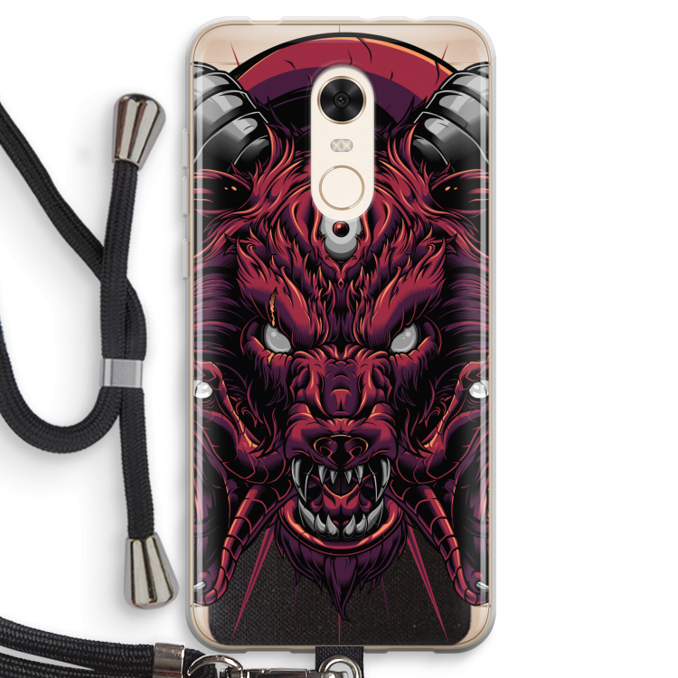 Hell Hound and Serpents: Xiaomi Redmi 5 Transparant Hoesje met koord
