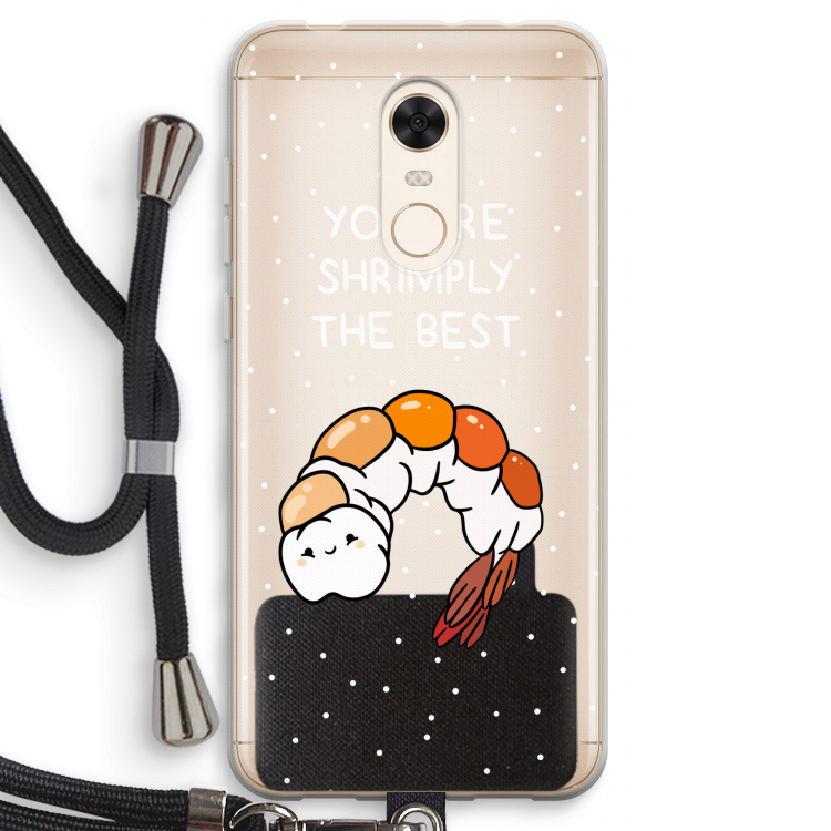 You're Shrimply The Best: Xiaomi Redmi 5 Transparant Hoesje met koord