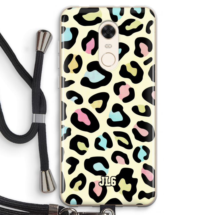 Leopard pattern: Xiaomi Redmi 5 Transparant Hoesje met koord