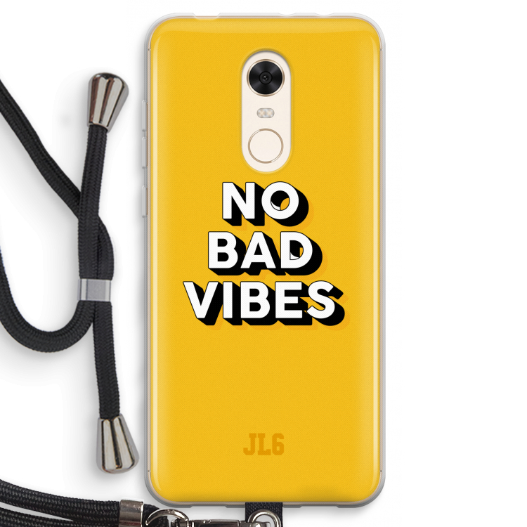 No Bad Vibes: Xiaomi Redmi 5 Transparant Hoesje met koord