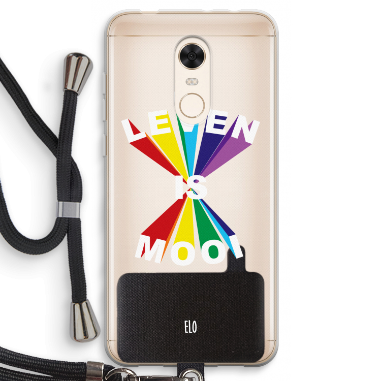 Het Leven Is Mooi: Xiaomi Redmi 5 Transparant Hoesje met koord