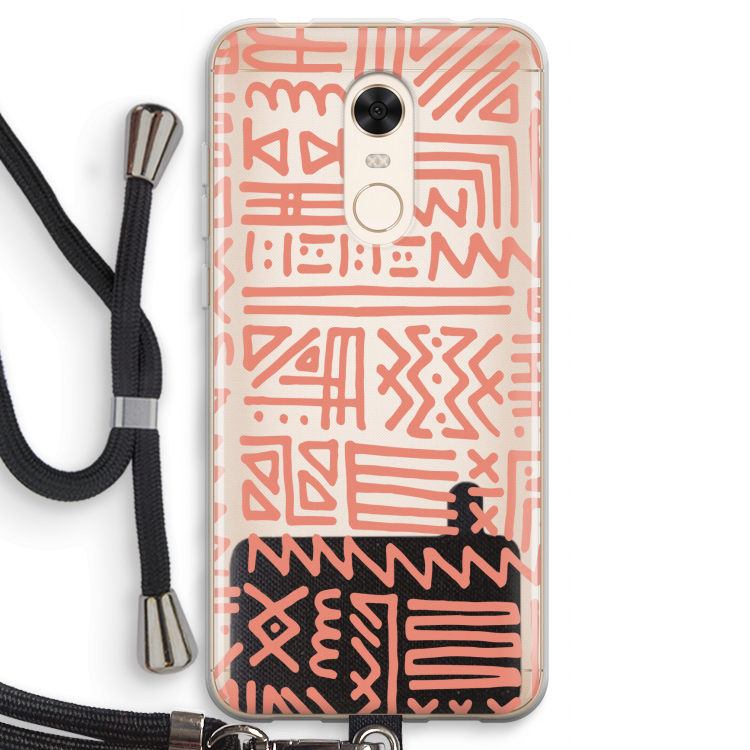 Marrakech Pink: Xiaomi Redmi 5 Transparant Hoesje met koord