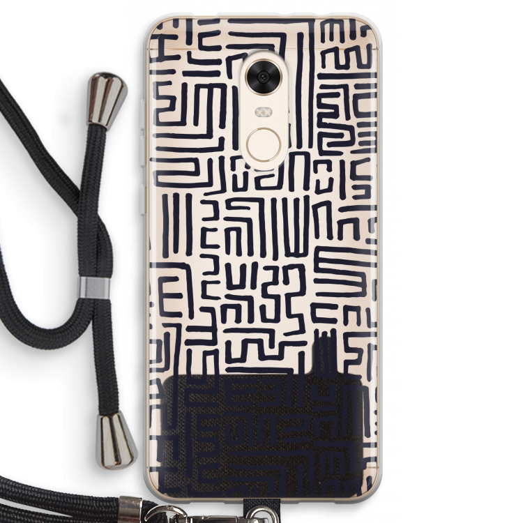 Moroccan Print: Xiaomi Redmi 5 Transparant Hoesje met koord