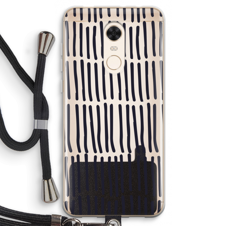 Moroccan stripes: Xiaomi Redmi 5 Transparant Hoesje met koord