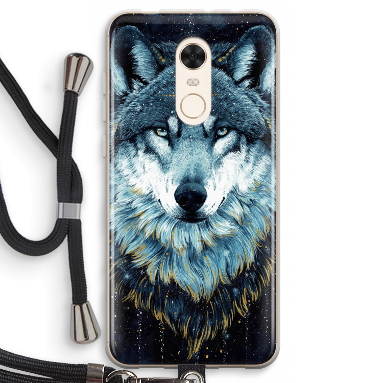 Darkness Wolf: Xiaomi Redmi 5 Transparant Hoesje met koord