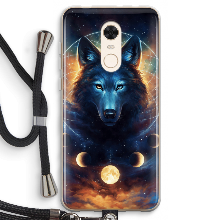Wolf Dreamcatcher: Xiaomi Redmi 5 Transparant Hoesje met koord