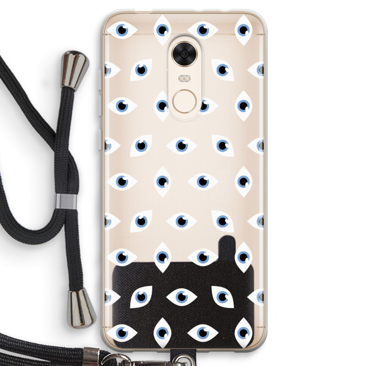 Eyes pattern: Xiaomi Redmi 5 Transparant Hoesje met koord