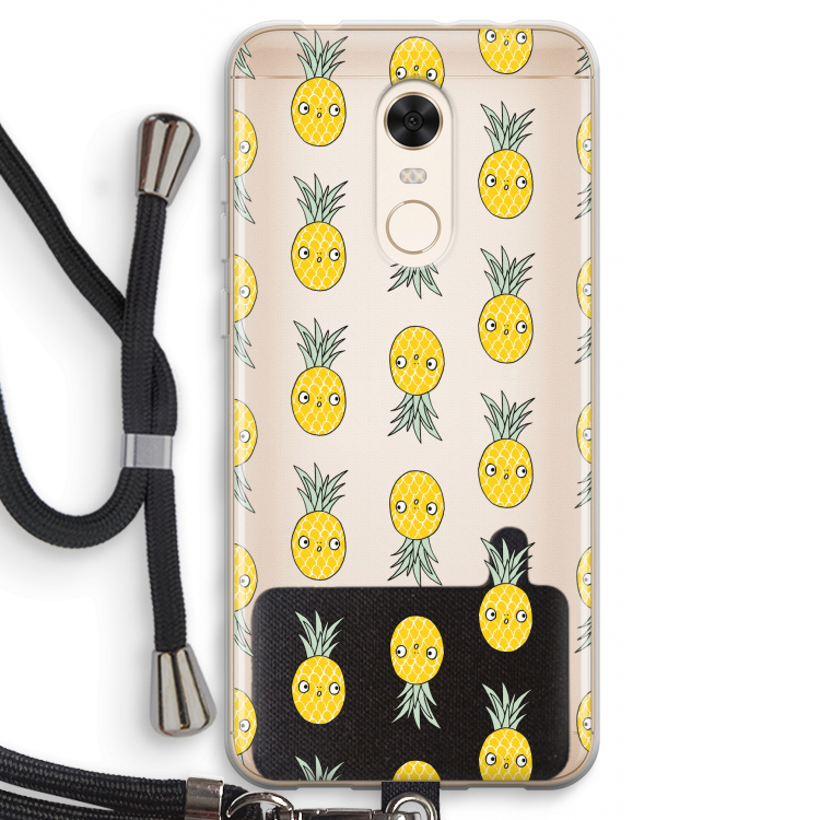 Ananas: Xiaomi Redmi 5 Transparant Hoesje met koord