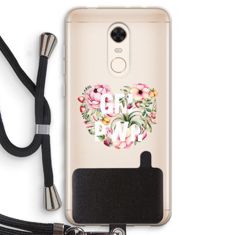 GRL PWR Flower: Xiaomi Redmi 5 Transparant Hoesje met koord