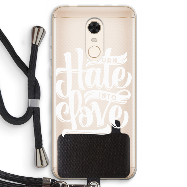 Turn hate into love: Xiaomi Redmi 5 Transparant Hoesje met koord