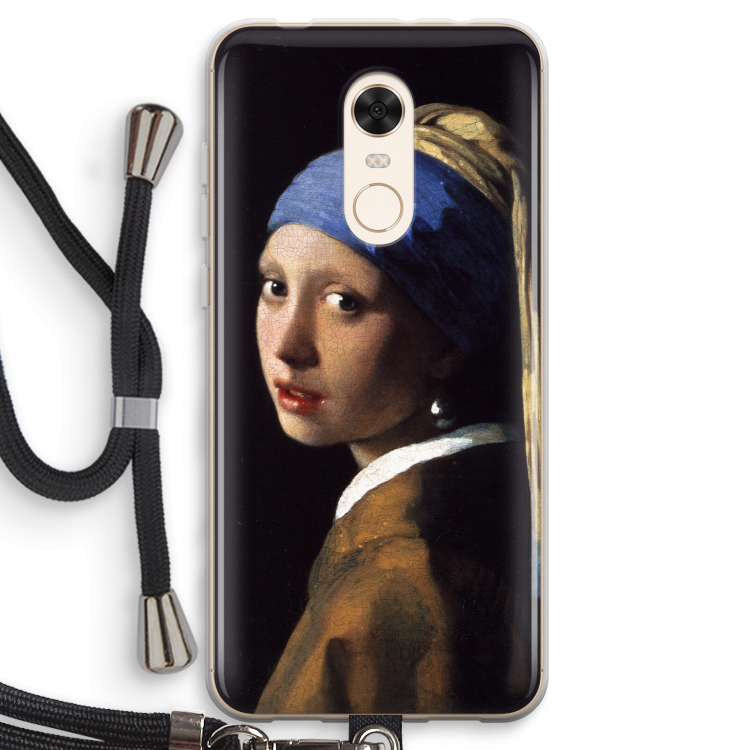 The Pearl Earring: Xiaomi Redmi 5 Transparant Hoesje met koord