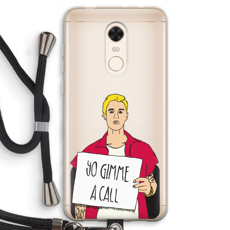 Gimme a call: Xiaomi Redmi 5 Transparant Hoesje met koord