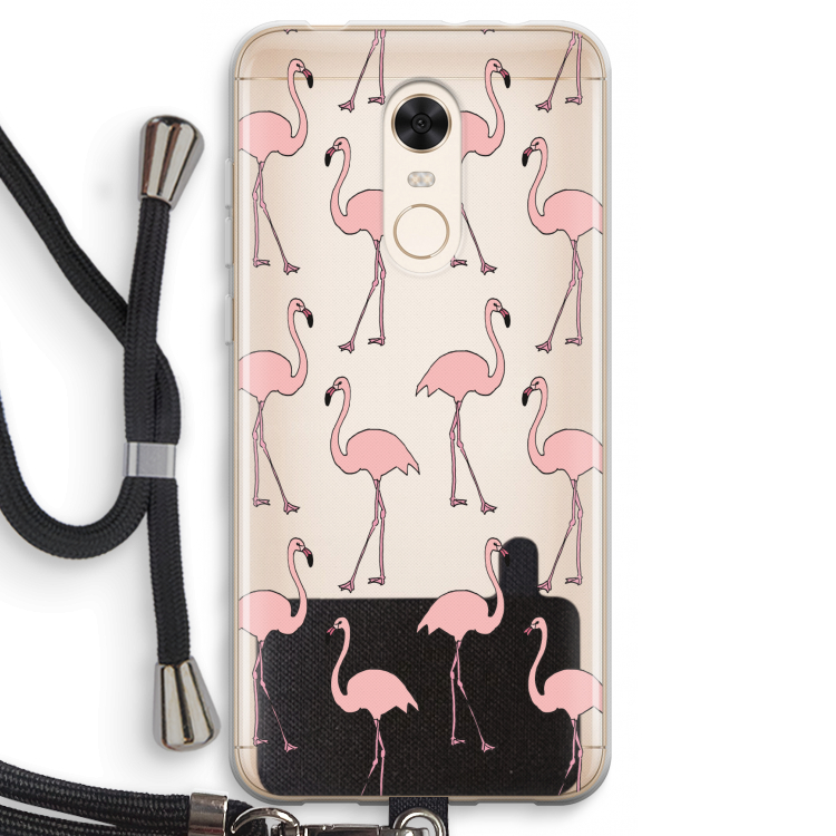 Anything Flamingoes: Xiaomi Redmi 5 Transparant Hoesje met koord