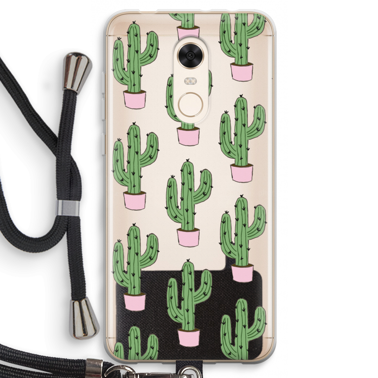 Cactus Lover: Xiaomi Redmi 5 Transparant Hoesje met koord