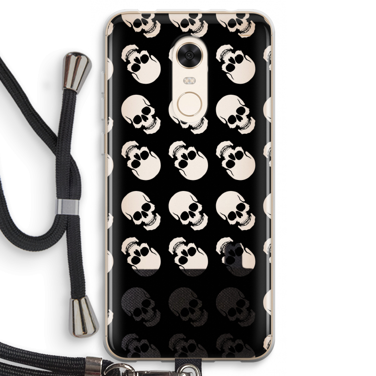 Musketon Skulls: Xiaomi Redmi 5 Transparant Hoesje met koord