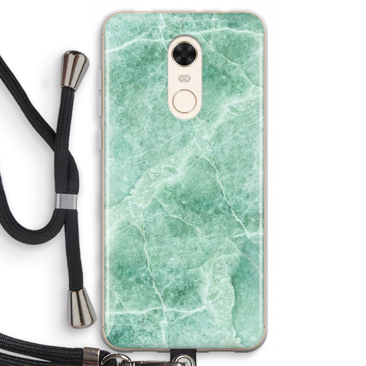 Groen marmer: Xiaomi Redmi 5 Transparant Hoesje met koord