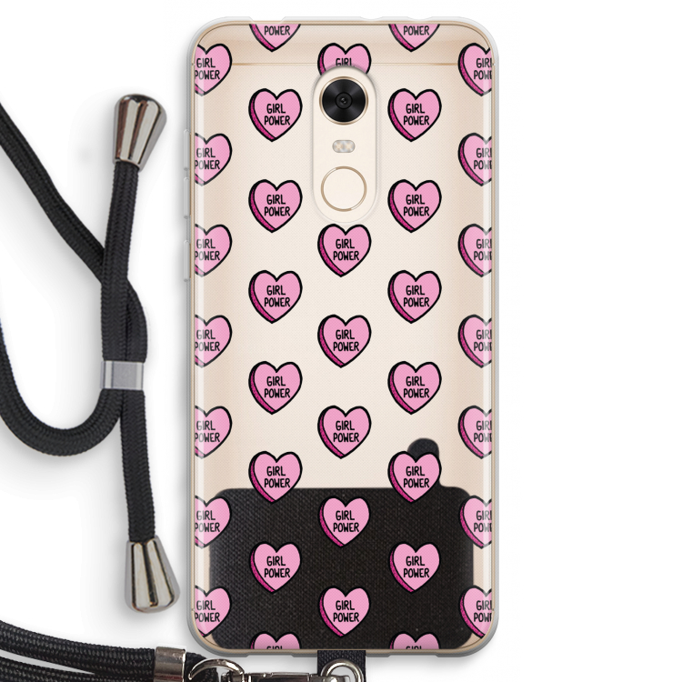 GIRL POWER: Xiaomi Redmi 5 Transparant Hoesje met koord