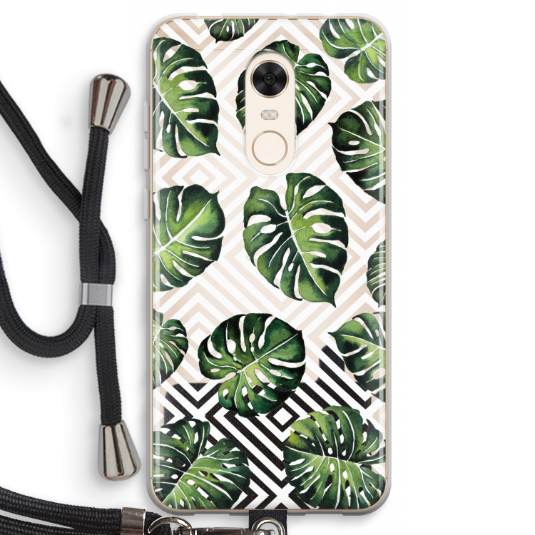 Geometrische jungle: Xiaomi Redmi 5 Transparant Hoesje met koord