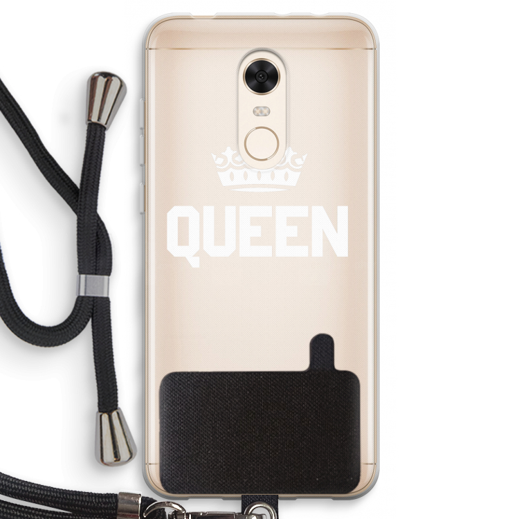 Queen zwart: Xiaomi Redmi 5 Transparant Hoesje met koord
