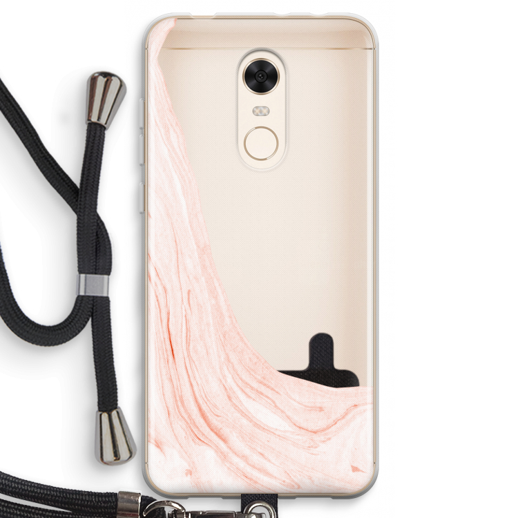 Peach bath: Xiaomi Redmi 5 Transparant Hoesje met koord