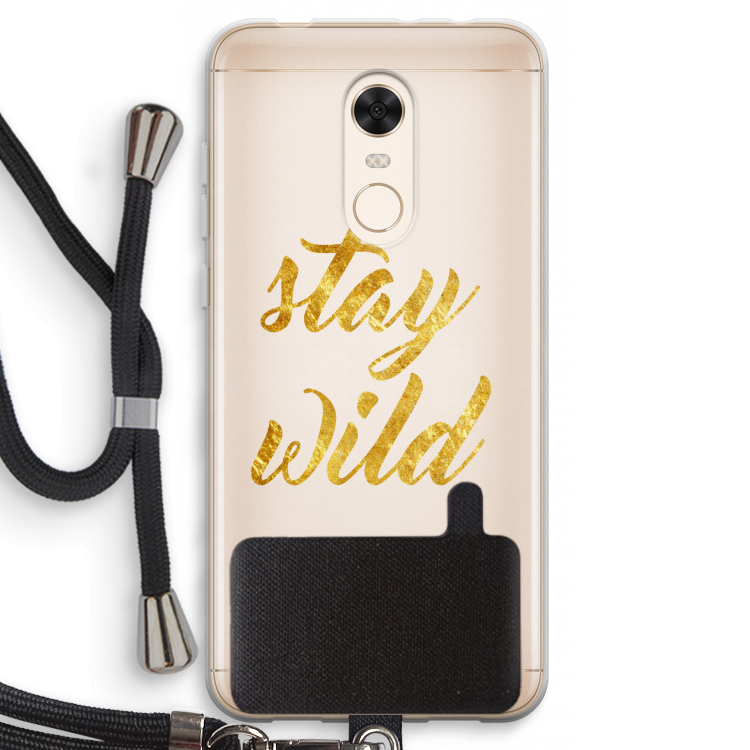 Stay wild: Xiaomi Redmi 5 Transparant Hoesje met koord