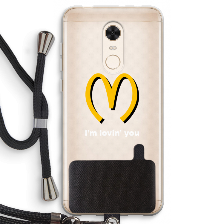 I'm lovin' you: Xiaomi Redmi 5 Transparant Hoesje met koord