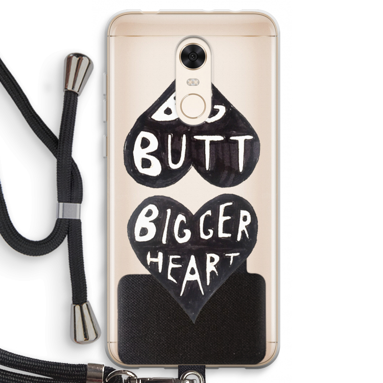 Big butt bigger heart: Xiaomi Redmi 5 Transparant Hoesje met koord