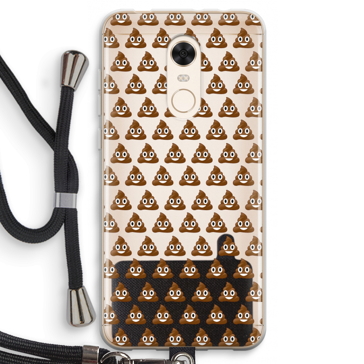 Poop emoji: Xiaomi Redmi 5 Transparant Hoesje met koord