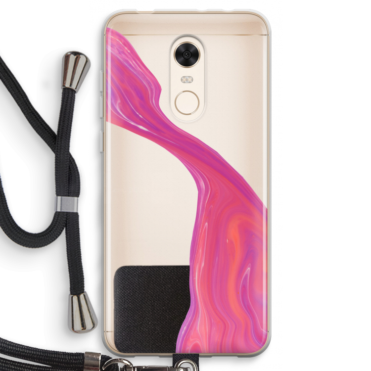 Paarse stroom: Xiaomi Redmi 5 Transparant Hoesje met koord