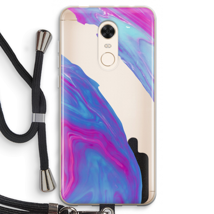 Zweverige regenboog: Xiaomi Redmi 5 Transparant Hoesje met koord